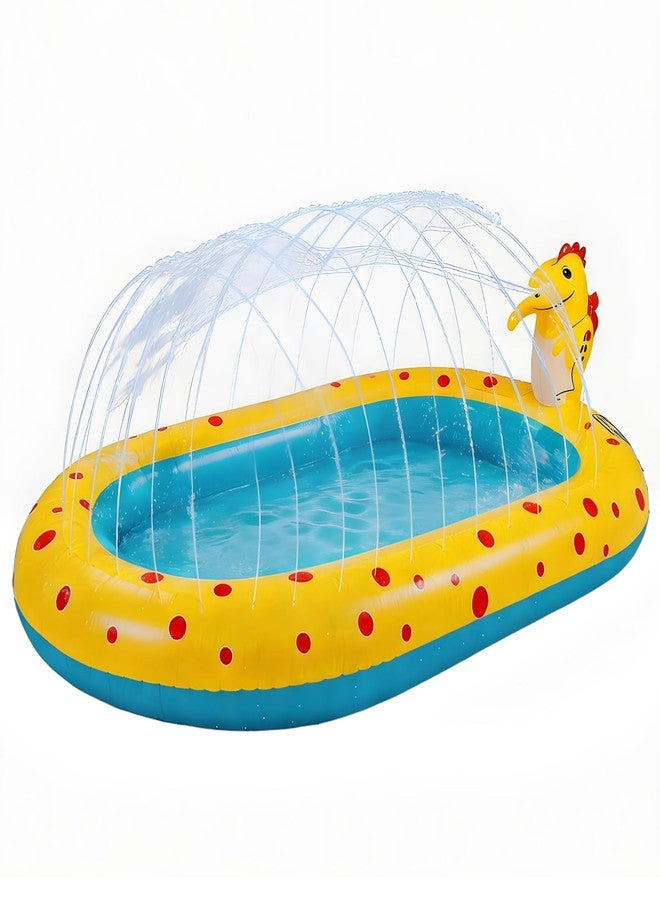 COBOPANDA 67" Dinosaur Splash Pad for Toddlers 1-3, 3-in-1 Thickened PVC Inflatable Kiddie Pool with Upright Sprinkler, Outdoor Water Toys for Kids Baby Summer Backyard Play Mat Ball Pit - Image 1