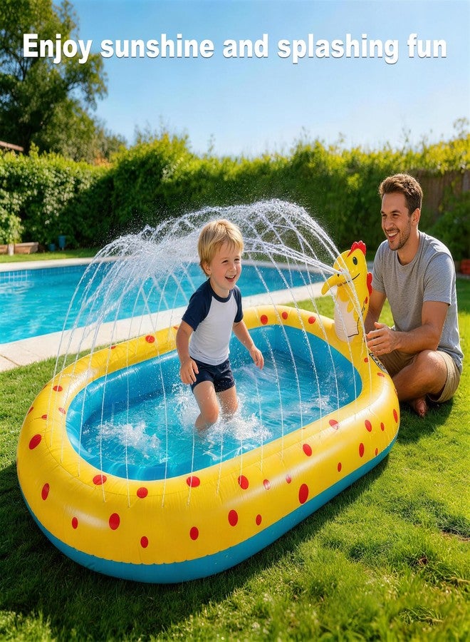 COBOPANDA 67" Dinosaur Splash Pad for Toddlers 1-3, 3-in-1 Thickened PVC Inflatable Kiddie Pool with Upright Sprinkler, Outdoor Water Toys for Kids Baby Summer Backyard Play Mat Ball Pit - Image 4