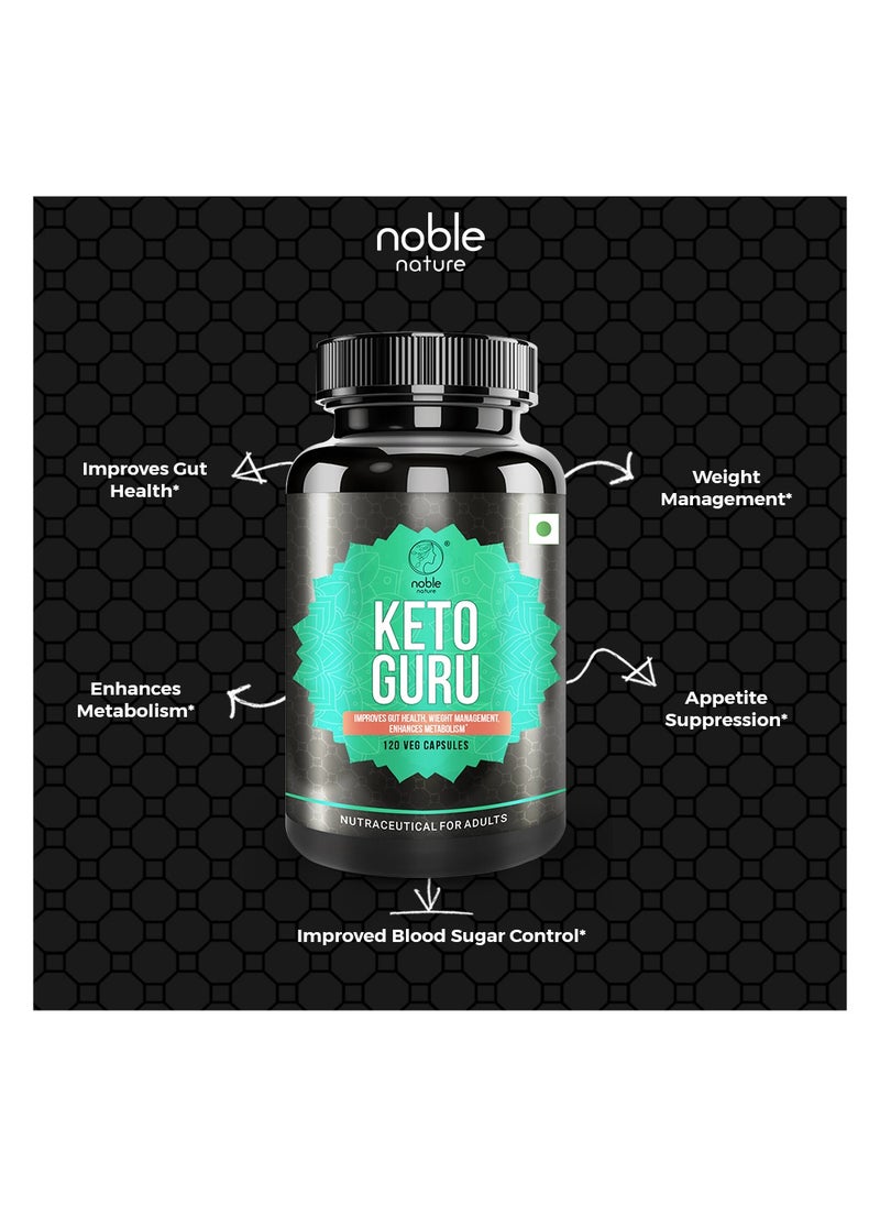 noble nature - Keto Guru, Improves Gut Health, Wieght Management, Enhances Metabolism - 120 Veg Capsules - Image 1