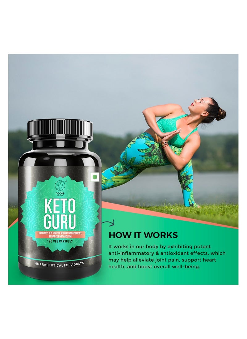 noble nature - Keto Guru, Improves Gut Health, Wieght Management, Enhances Metabolism - 120 Veg Capsules - Image 1