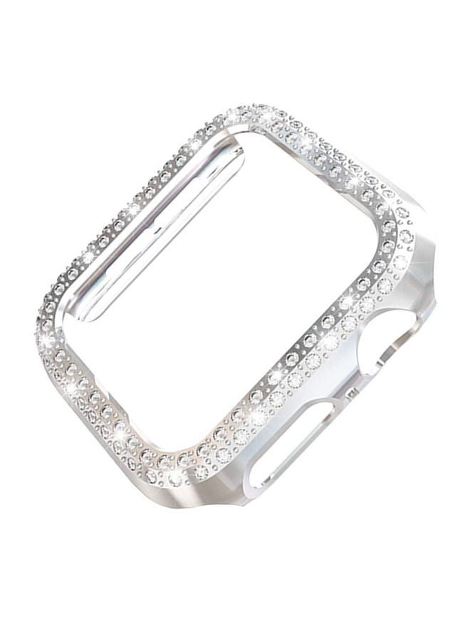 Y&D Super Luxurious Bling Crystal Protective Case Cover For Apple Watch Series 4/5 44mm Silver - Image 1