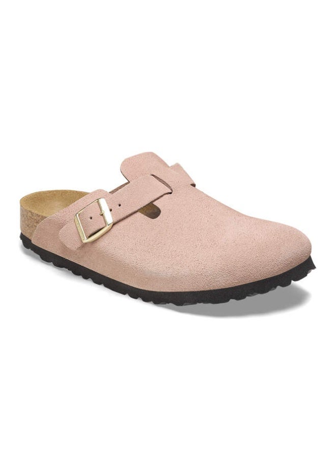 BIRKENSTOCK Boston Wide Width Suede Leather Sandals with Soft Footbed | Oversized Fit, Recommend Buying One Size Down - Image 1