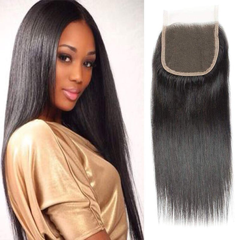 Selina Lace Closure Hd Lace Closure 4x4Closure Brazilian Straight Lace Closure Lace Closure Human Hair Lace Closure Free Part Natural Hair Color Black8inch Straight Free Part