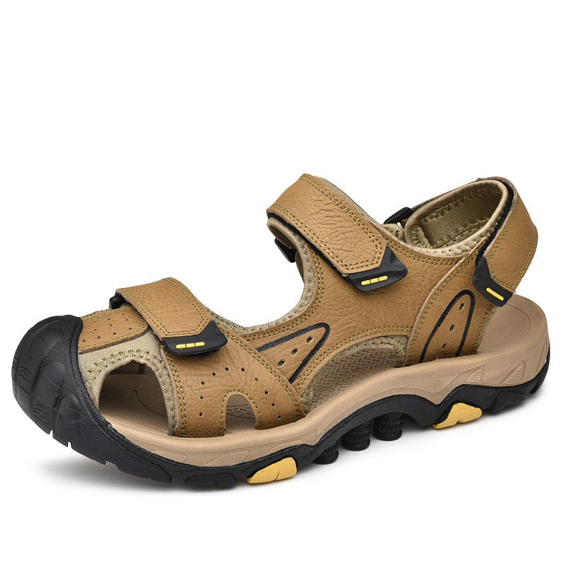 Large Size Sandals Men'S Summer Korean Style Beach Shoes Men'S Velcro Student Casual Shoes Trendy Roman Shoes - Image 1