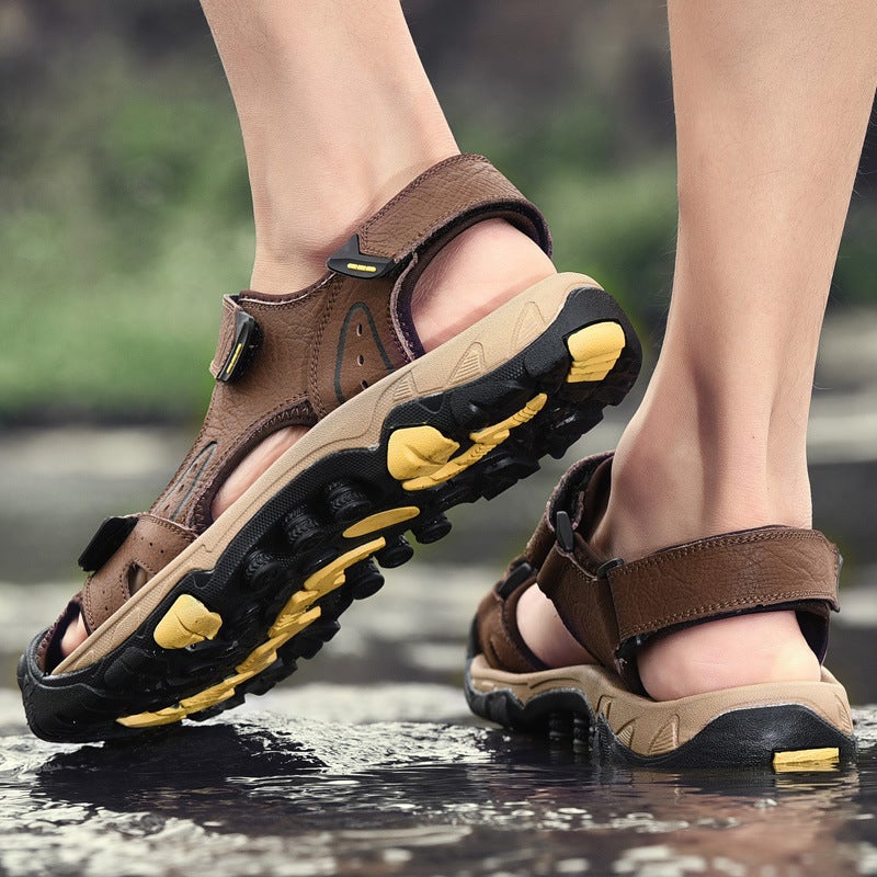 Large Size Sandals Men'S Summer Korean Style Beach Shoes Men'S Velcro Student Casual Shoes Trendy Roman Shoes - Image 5