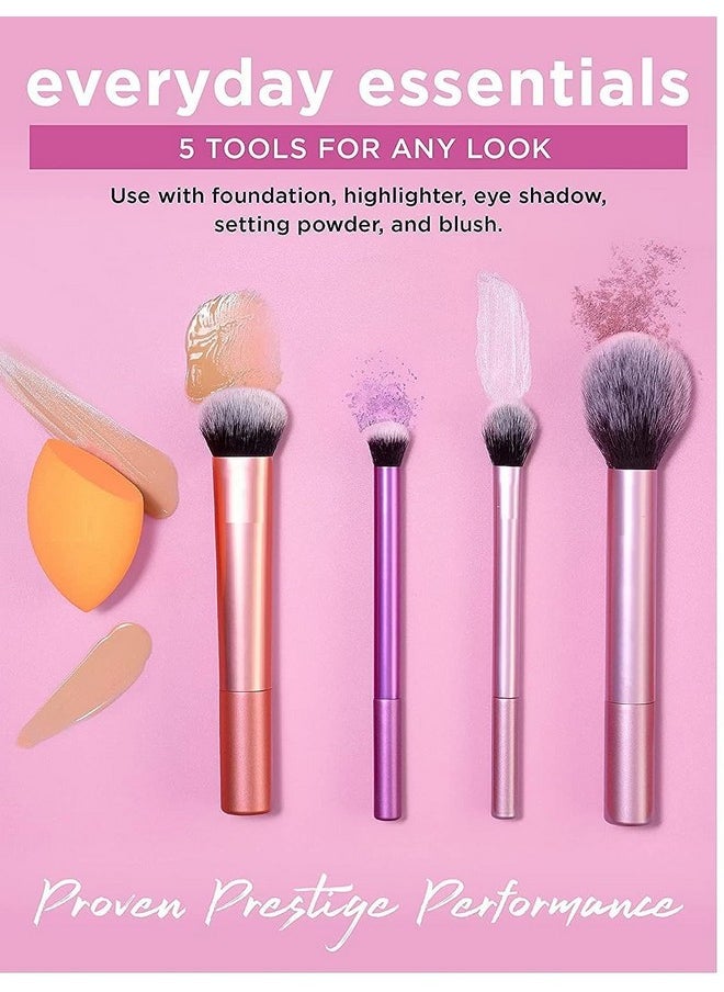 SKINPLUS SKINPLUS Artist Essentials Complete Face Makeup Brush Set For Makeup Artist Inspired Looks, 5 Count (Pack Of 1)  - Image 3