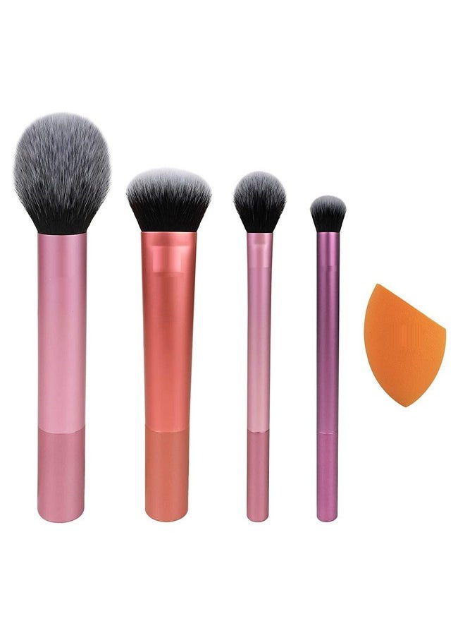 SKINPLUS SKINPLUS Artist Essentials Complete Face Makeup Brush Set For Makeup Artist Inspired Looks, 5 Count (Pack Of 1)  - Image 2