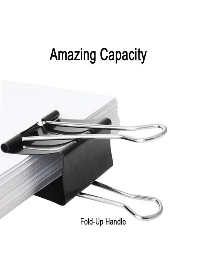 Heqishun Heqishun Extra Large Binder Clips 2 inch Jumbo Binder Clips 24 Pack Big Metal Paper Clamps Black  - Image 5