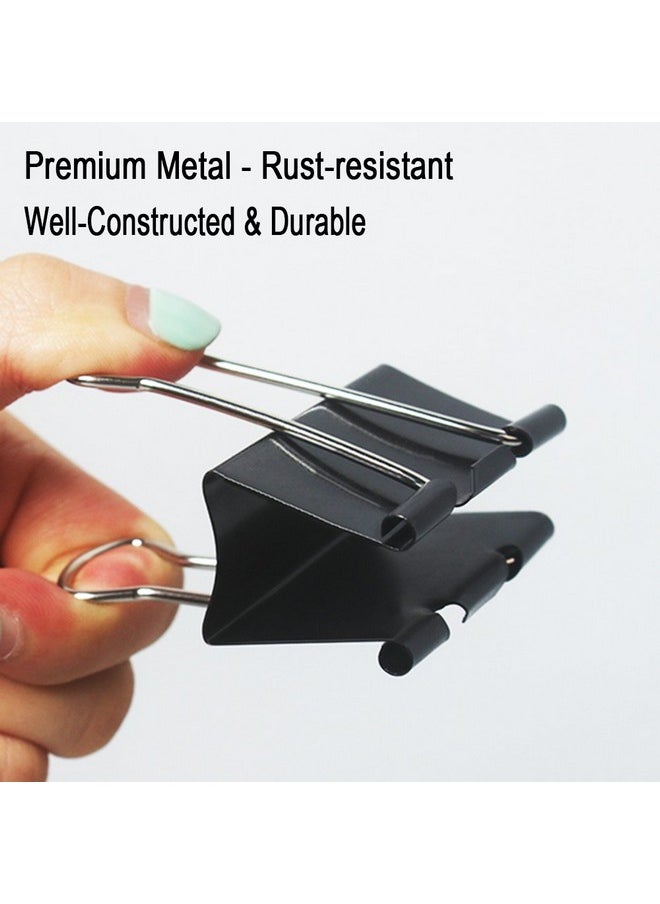 Heqishun Heqishun Extra Large Binder Clips 2 inch Jumbo Binder Clips 24 Pack Big Metal Paper Clamps Black  - Image 3
