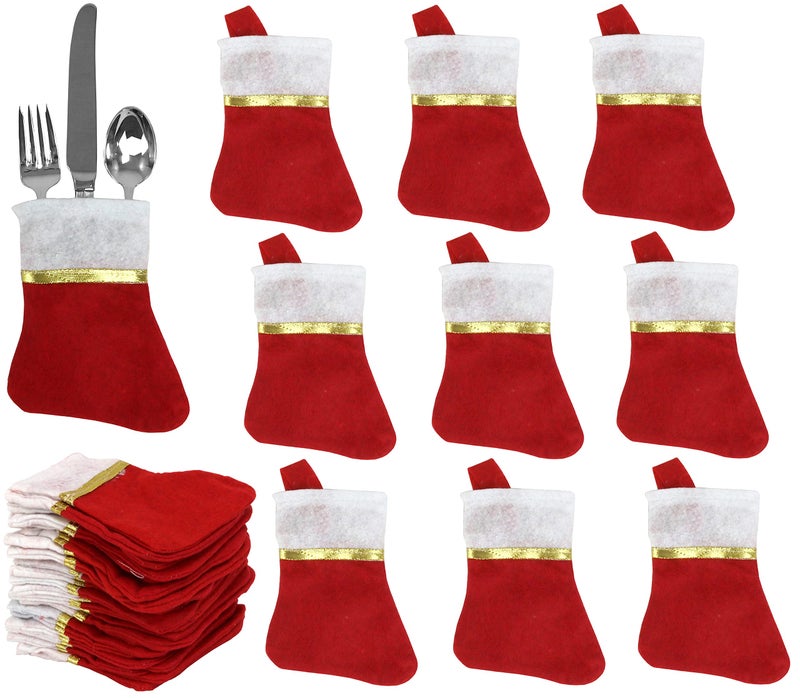 Iconikal Mini Christmas Stockings Red 24Pack