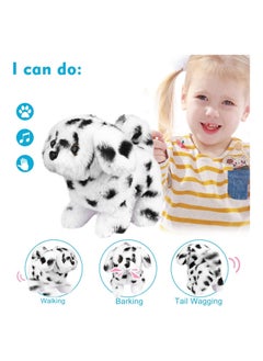 KASTWAVE Plush Interactive Toy Electronic Pet Plush Golden Retriever Toy Puppy Electronic Interactive Pet Dog Can Walking Barking Tail Wagging Stretching Companion Animal for Kids (Dalmatians)  - Image 4