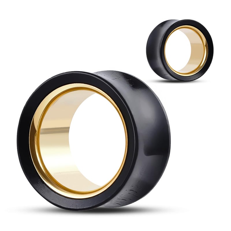 COOEAR Saddle Flared Ear Tunnels Piercing Gauges Eyelet Metal Earrings Stretchers 00g. - Image 1