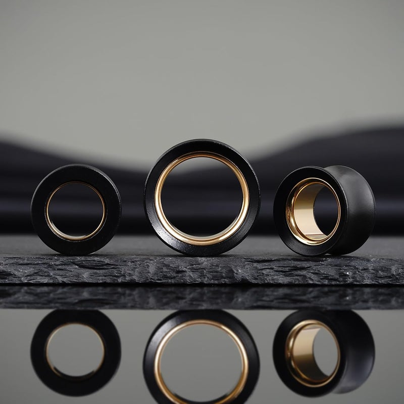 COOEAR Saddle Flared Ear Tunnels Piercing Gauges Eyelet Metal Earrings Stretchers 00g. - Image 4