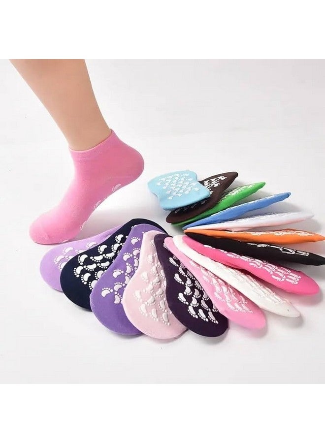 VIBRAL Moisturizing Silicone Gel Socks For Women And Men Silicon Socks Heel for Crack Spa Gel Socks for Women Anti Crack Heel Repair Socks Foot Moisturizer Socks Spa Gel Socks Natural Oil And Vitamin E -Multicolour 1 Pair - Image 5