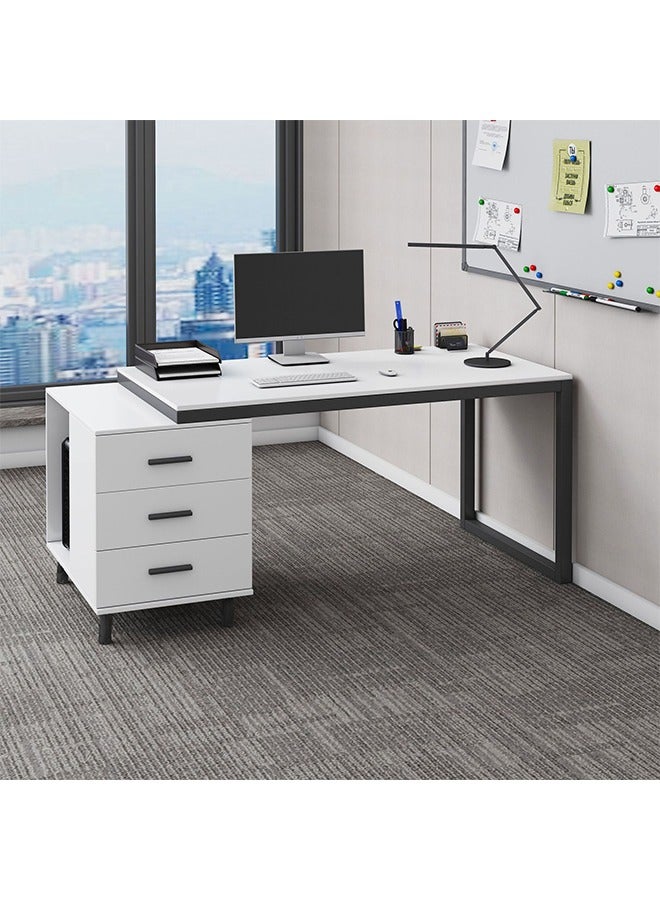 مكتب مكتب متعدد الوظائف الحديث, جدول المكتب المنزلي, مكتب الدراسة, جدول التعلم, مكتب اللعبة, جدول اللعبة قابل للتوسع, توسع, وتصميم التخزين المتعدد, 120 سم × 60 سم × 75 سم - Image 2