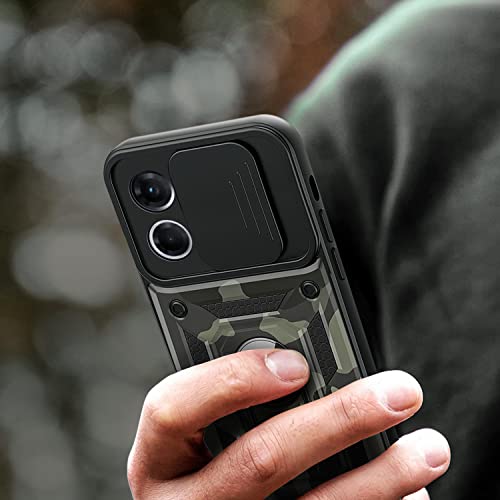 Kapa Tank Back Cover for Oppo F21 Pro (4G), Ring + Slider Shockproof Lens Protection Case (Black) - Image 5
