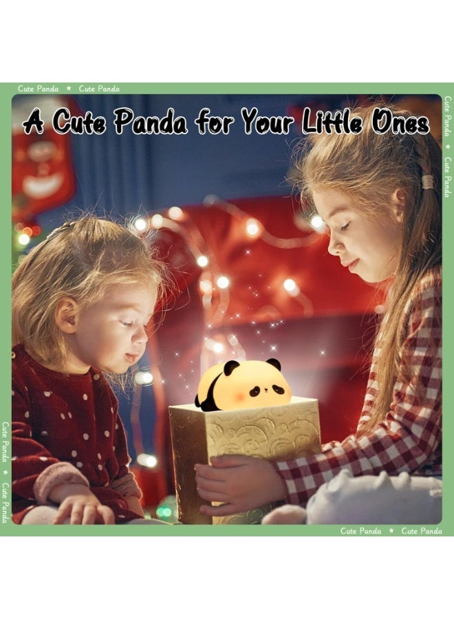 انفلكس مصباح ليلي للأطفال، مصباح باندا ليلي، للأطفال، 3 أوضاع إضاءة، ضوء للرضاعة، قابل للتعتيم مع مؤقت، تحكم باللمس، مصباح ليلي من السيليكون، للأطفال، مصباح باندا قابل لإعادة الشحن عبر USB، ضوء ليلي لطيف. - Image 2