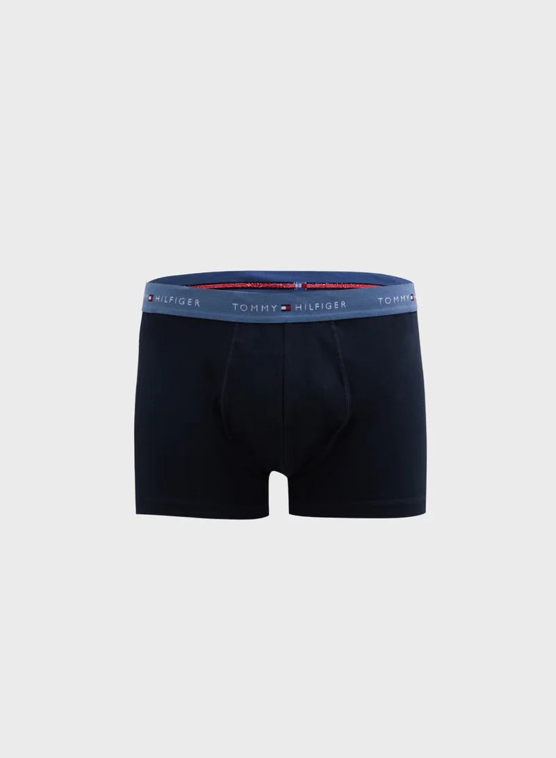 تومي هيلفيغر Signature Essential Waistband Trunks - 3-Pack
