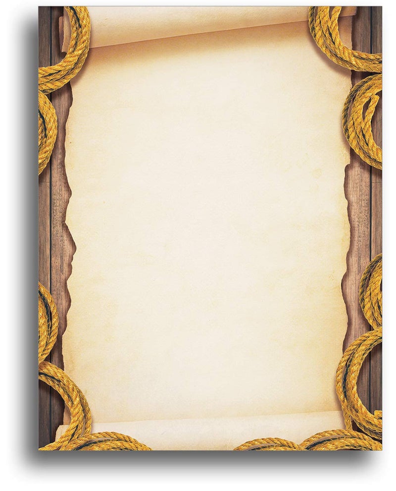 Antique Scroll Stationery Paper - 80 Sheets