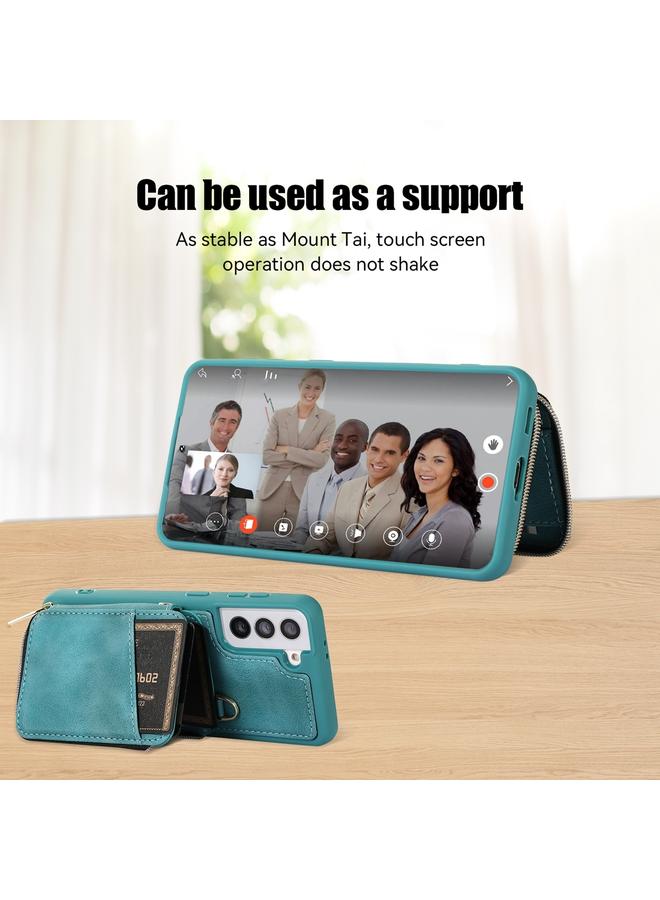 اس-توب جراب لهاتف Samsung Galaxy S21 FE 5G مع حقيبة بطاقات بسحاب وغطاء خلفي للهاتف - Image 4