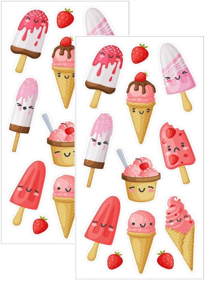 Playhouse Ice Cream Pops Strawberry Scented Scratch & Sniff Sticker Sheets - 1 Pack - Image 1