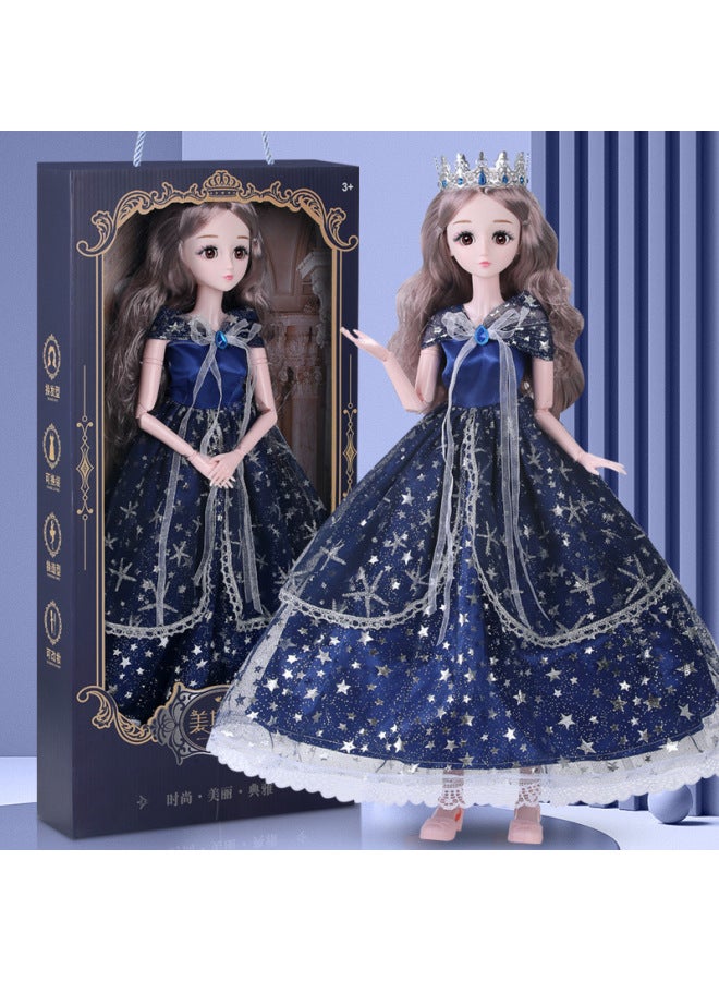 Tongle Barbie Doll Large Gift Box Suit 60cm Simulation Girl WEDDING PRINCESS Children's Toy Gift-Color:6001 Princess Filo-Height:Music Edition + Blink + Headdress + Necklace + Panoramic Gift Box - Image 1