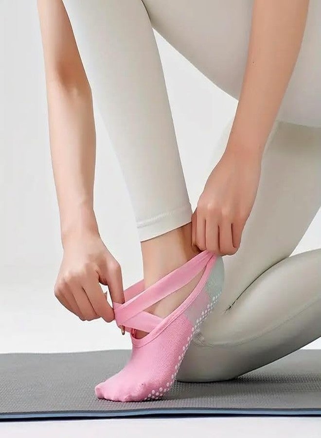 Fashiol Five Finger Yoga Socks | Non-Slip Grip Cotton Toe Socks with Elastic Strap | Anti-Skid Pilates, Yoga,Gym,Pilates & Barre Workouts Balance & Comfort (IN, Alpha, Free Size, 2, MultiColour) - Image 5
