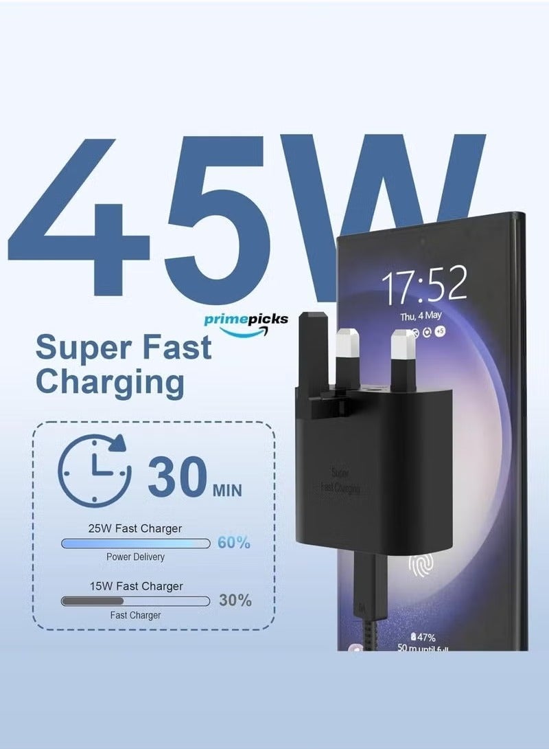 ELTRAZONE Sunshine 45W USB-C Super Fast Charger | PD Power Adapter for Samsung Galaxy S25, S24, S23, S22, S21, S20 Ultra, S24+/S23+, A55, A54, A53, A15, Galaxy Fold, Galaxy Flip & More USB-C Devices – Fast Charging Power Adapter - Image 3
