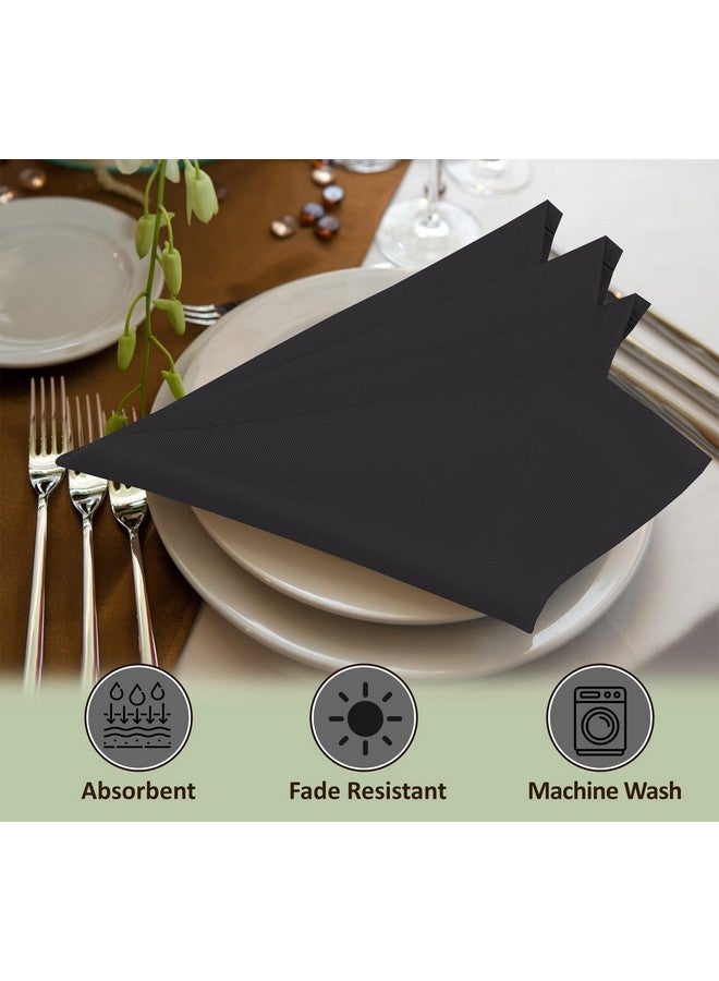 Ruvanti Cloth Napkins set of 12, 18x18 Inches Napkins Cloth Washable, Soft, Durable, Absorbent, Cotton Blend. Table Dinner Napkins Cloth for Hotel, Lunch, Restaurant, Weddings, Events, Parties - Black - Image 5