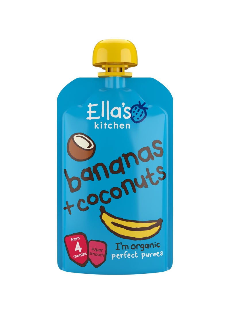 Ella’s kitchen Organic Super Smooth Bananas And Coconut Puree 120g - Image 1