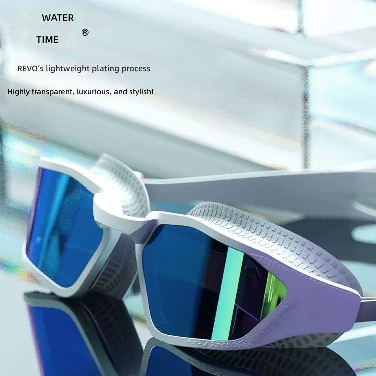 WaterTime Waterproof Anti-Fog HD Wide-Angle Swimming Goggles with Prescription Swim Cap Set - Image 5
