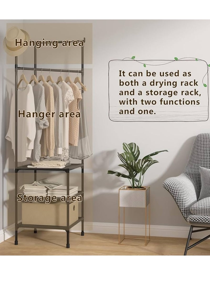 eBasket 3*1 multi-functional shoe rack, hanger and shoe rack for organizing all items, made of high-quality metal (black)  - Image 2