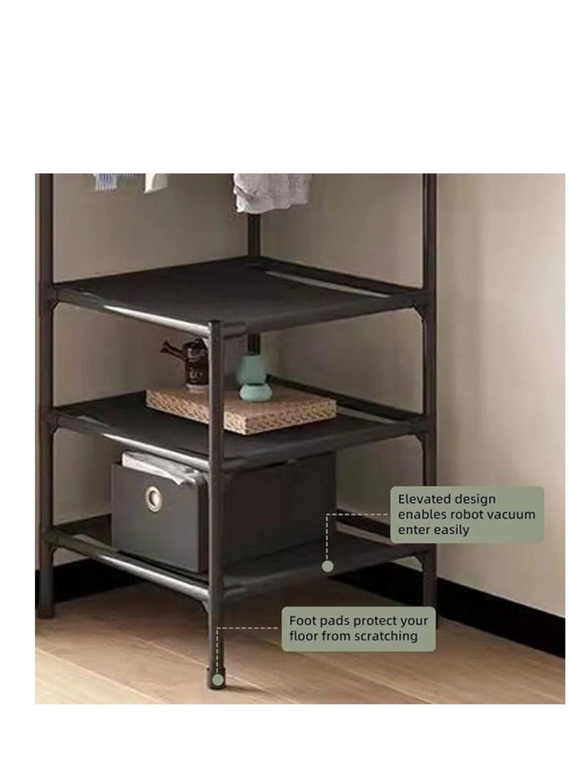 eBasket - 3*1 multi-functional shoe rack, hanger and shoe rack for organizing all items, made of high-quality metal (black) - Image 1