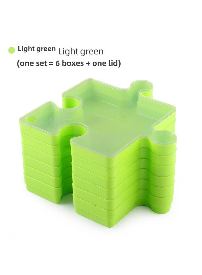 Supply Adult Puzzle 1000 Three-dimensional Puzzle Storage Box Splicing Classification Storage Toys-Color:Puzzle Box Green 691.2G - Image 1