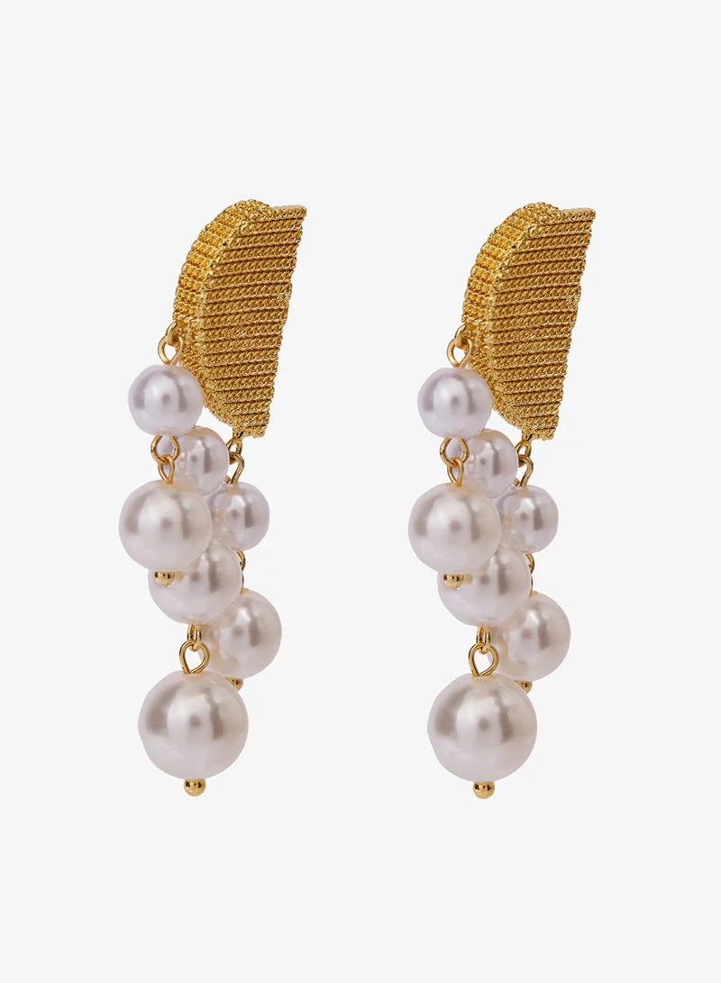 ايلا Long Pearl Detail Earrings