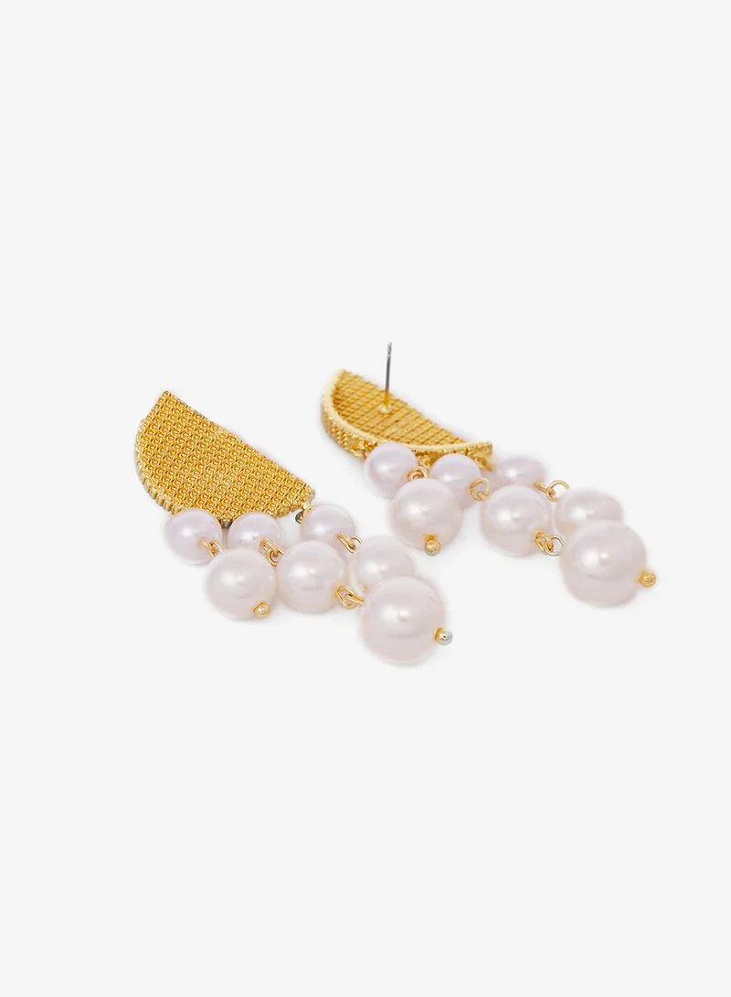 ايلا Long Pearl Detail Earrings
