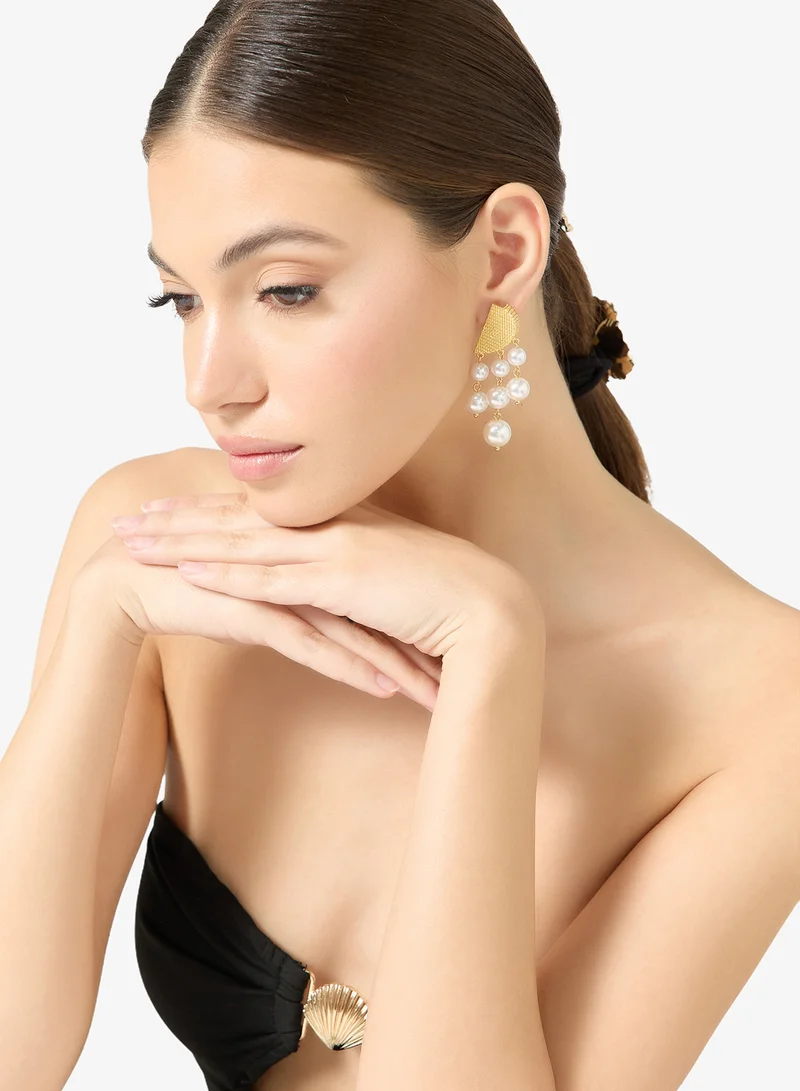 ELLA Long Pearl Detail Earrings