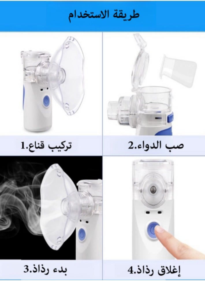 ANRIKKA Anrikka Portable Mesh Nebulizer for Adults & Kids – Ultrasonic Humidifier, Inhaler with Self-Cleaning & Thermometer (White)  - Image 3