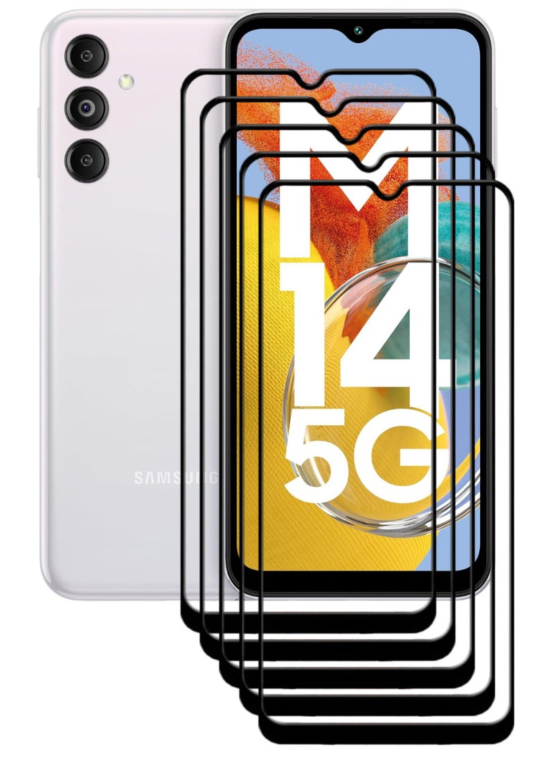 ACLIX 5 Pieces Antistatic ESD Dustproof Premium Quality High Definition Tempered Glass Screen Protector Designed For Samsung Galaxy M14 - Image 1