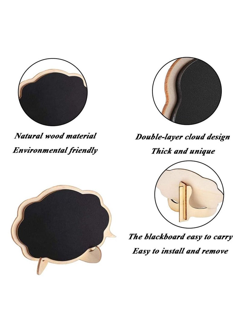 KASTWAVE Mini Chalkboards Signs with Easel Stand, 12 Pack Blackboard Place Cards Message Board Sign Chalkboard Labels Wooden for Wedding Party Decor Food Signs Price Tags - Image 2