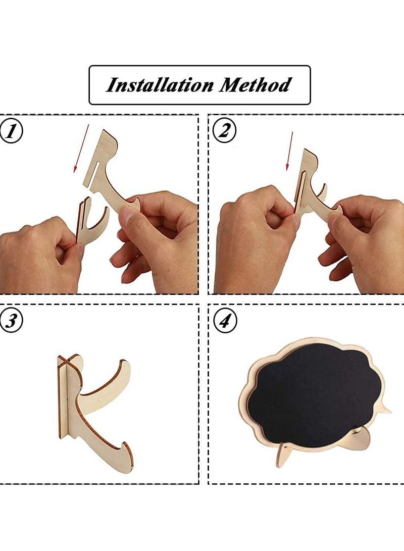 KASTWAVE Mini Chalkboards Signs with Easel Stand, 12 Pack Blackboard Place Cards Message Board Sign Chalkboard Labels Wooden for Wedding Party Decor Food Signs Price Tags - Image 5