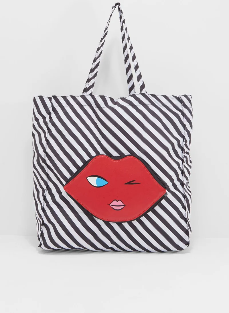 Lulu Guinness Lip Foldaway Shopper
