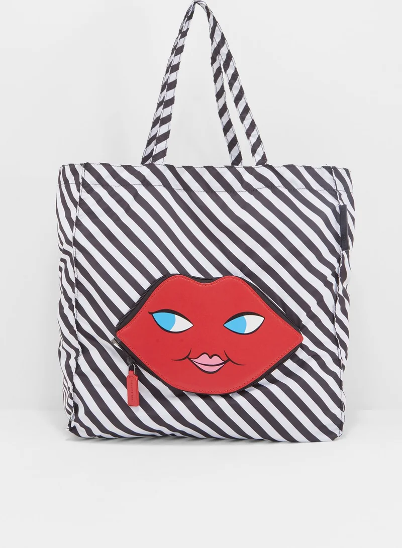 Lulu Guinness Lip Foldaway Shopper