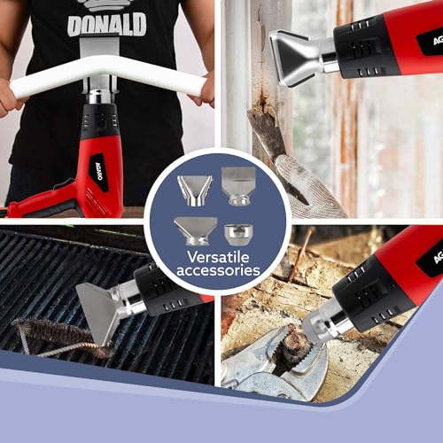 AGARO 2000W Heat Gun HG2120, Dual Temperature and Air Flow Control with 4 Nozzle Attachments, Hot Air Gun Heating helps in Shrink Wrapping, Paint Removal, Wire Shrinking, Crafting - Image 3