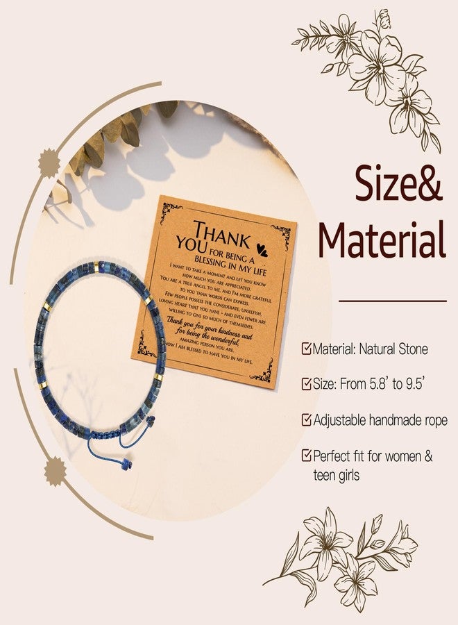AGOT Thank You & Get Well Gifts for Women - Lapis Lazuli Bracelet for Friends, Mom, Birthday, Thanksgiving & Christmas - Image 2
