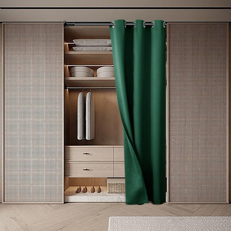 BGment Emerald Green Door Curtain 80 Inch Length for Doorway  Bedroom Closet Curtain  Privacy Thermal Insulated Blackout Grommet Room Divider for Room Separation  1 Panel  42 Inch Wide - Image 2