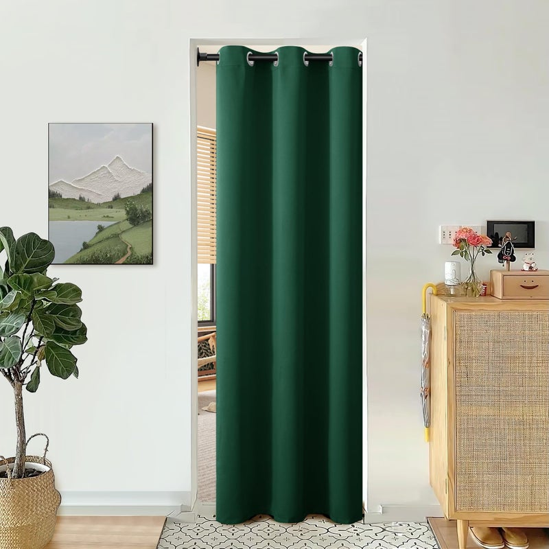 BGment Emerald Green Door Curtain 80 Inch Length for Doorway  Bedroom Closet Curtain  Privacy Thermal Insulated Blackout Grommet Room Divider for Room Separation  1 Panel  42 Inch Wide - Image 1