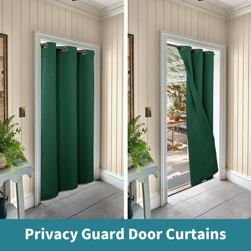 BGment Emerald Green Door Curtain 80 Inch Length for Doorway  Bedroom Closet Curtain  Privacy Thermal Insulated Blackout Grommet Room Divider for Room Separation  1 Panel  42 Inch Wide - Image 5