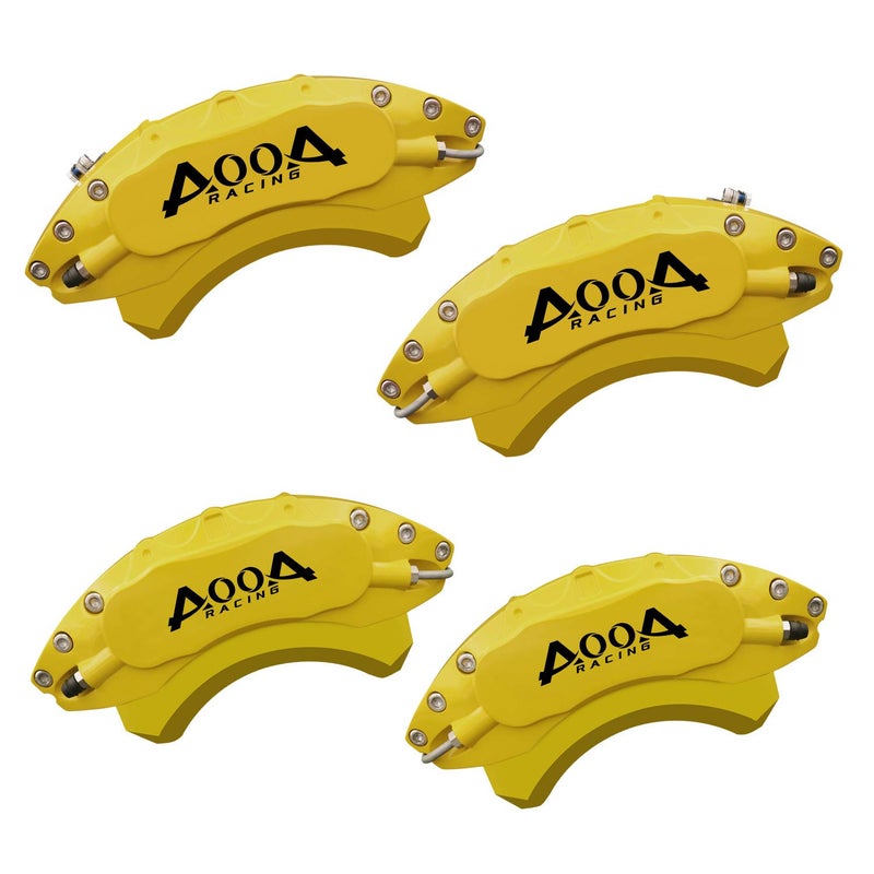 AOOA Caliper Covers Yellow Brake and Black Characters Covers Fits 20152023 Mustang Ecoboost set of 4