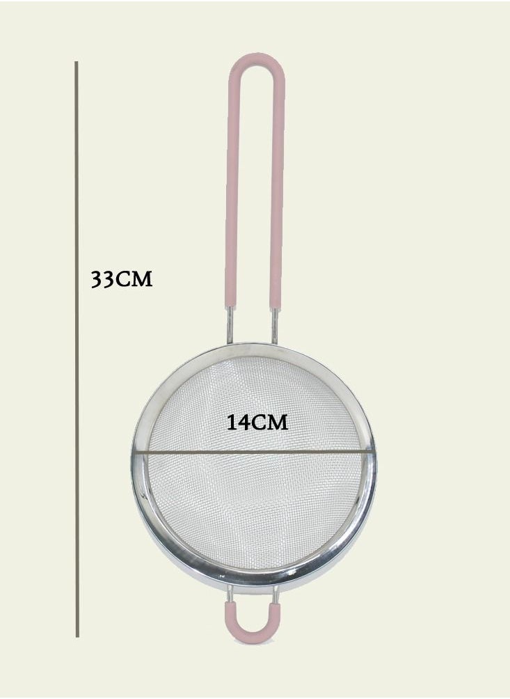 Stainless Steel Strainer Silver/Pink 14 centimeter - pzsku/Z03CDAD91F7BB1947F616Z/45/_/1652723590/1fc0d001-212c-410b-bb98-0ab4df8b5bc9